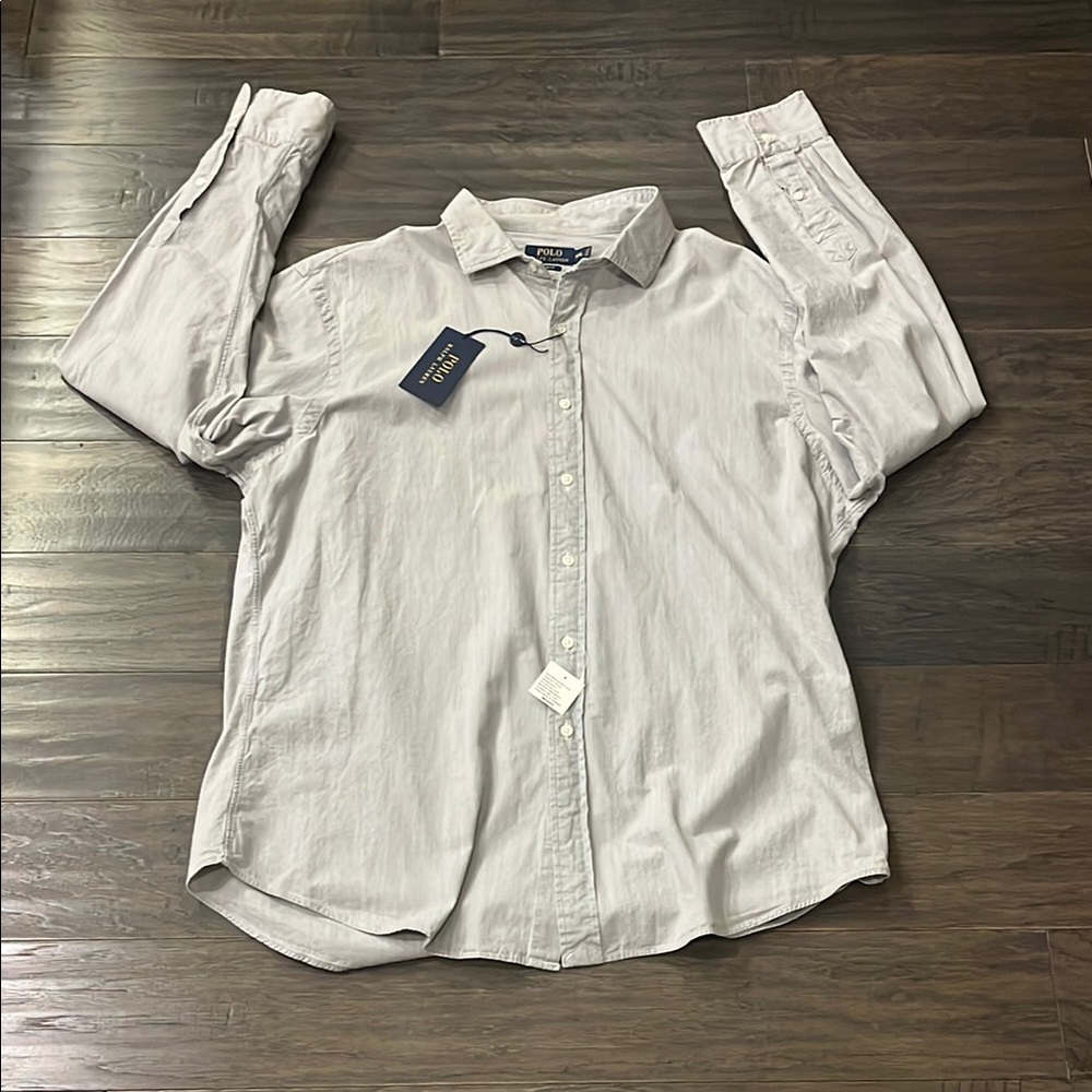 Polo Ralph Lauren Great Escape Button Down Shirt grey Slim Fit Mens Size XXL
